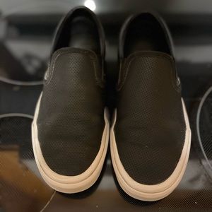 Black leather vans